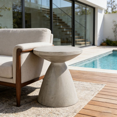 Outdoor LightWeight Concrete Side Table