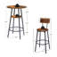 Ensemble de tabourets de bar ronds avec tablettes, tabouret avec dossier brun rustique, 23,6 po de diamètre x H 35,4 po