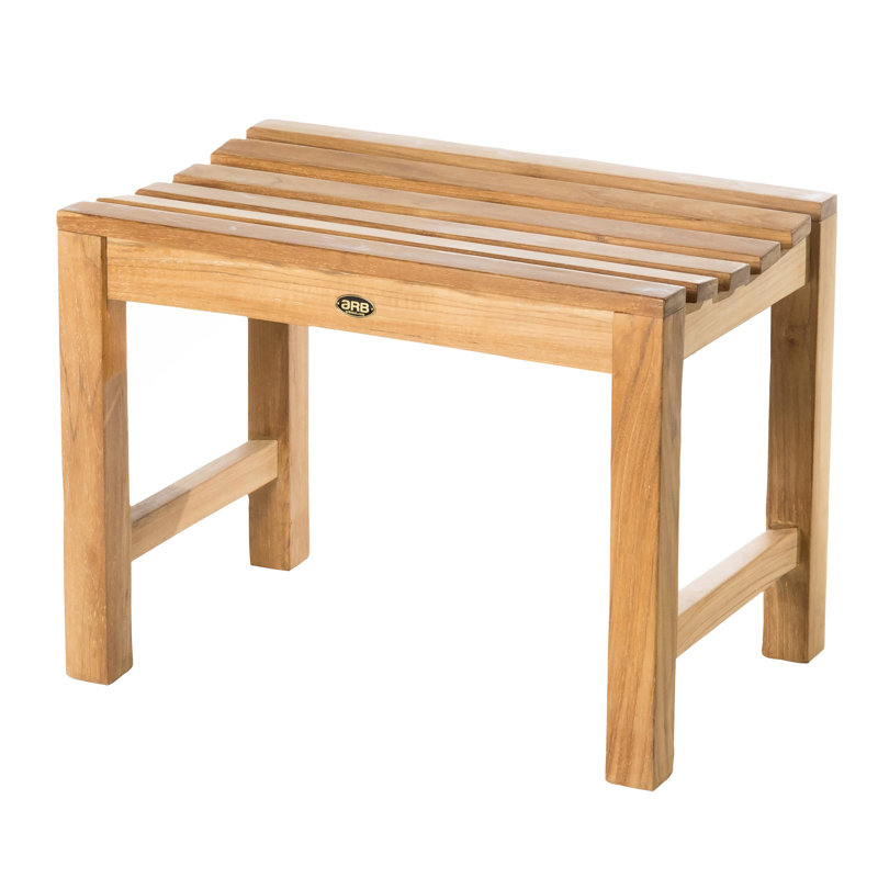 Teak Shower Bench, 17.75" H x 23.75" W x 15.75" D