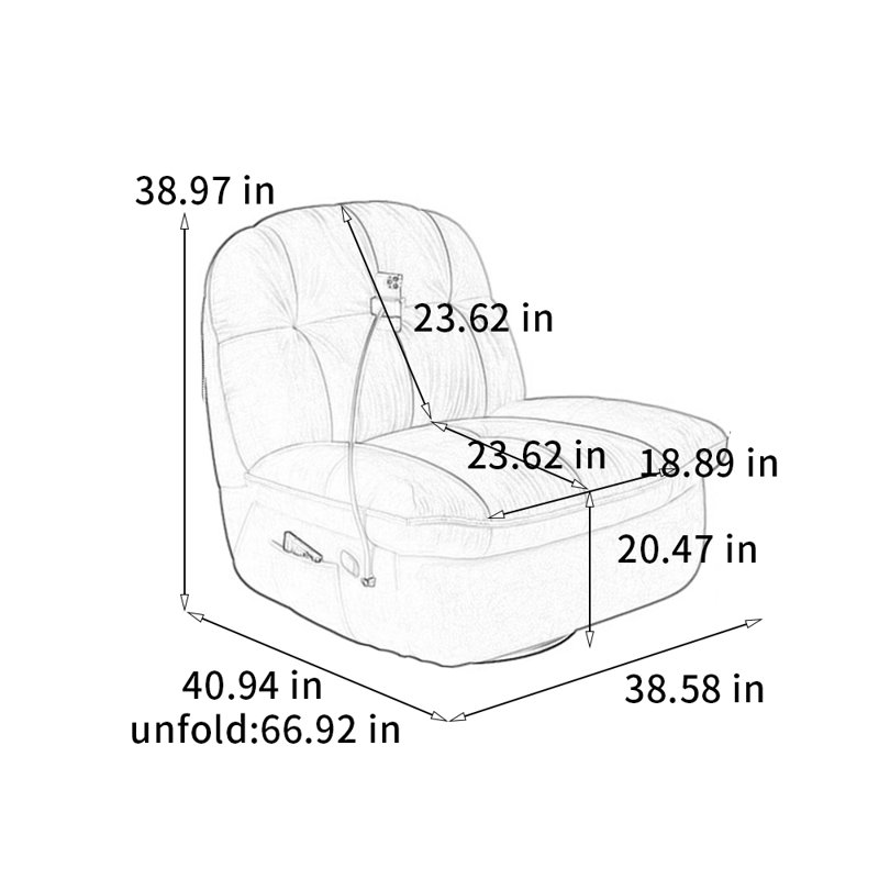 Chaise longue silencieuse et confortable, Blanc cassé