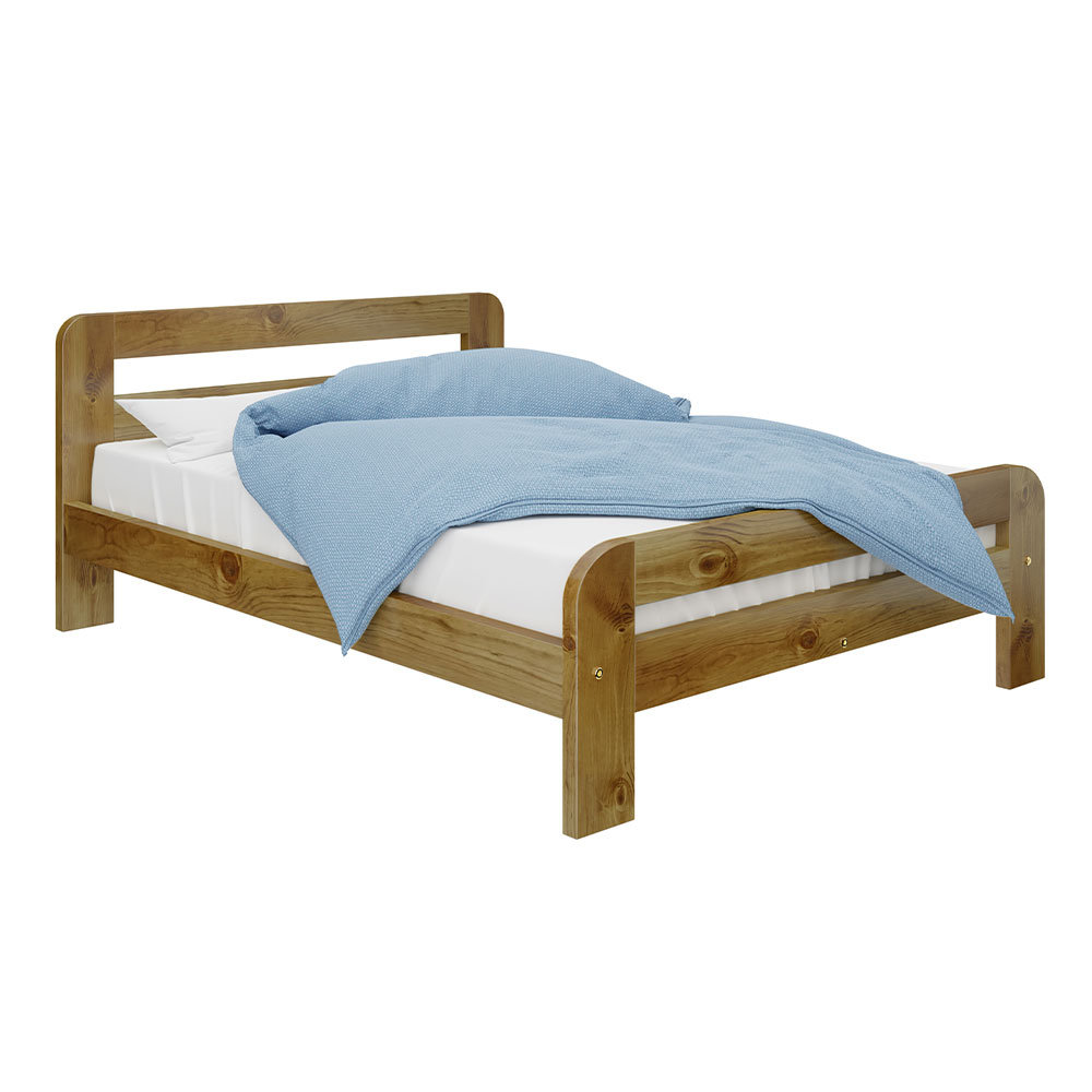 Nodax Wooden Bed Frame Nordic Sky (F2) - Solid Pine Wood, Easy Assembly, Sturdy Slats & Extra Support Legs Bed Frame Furniture