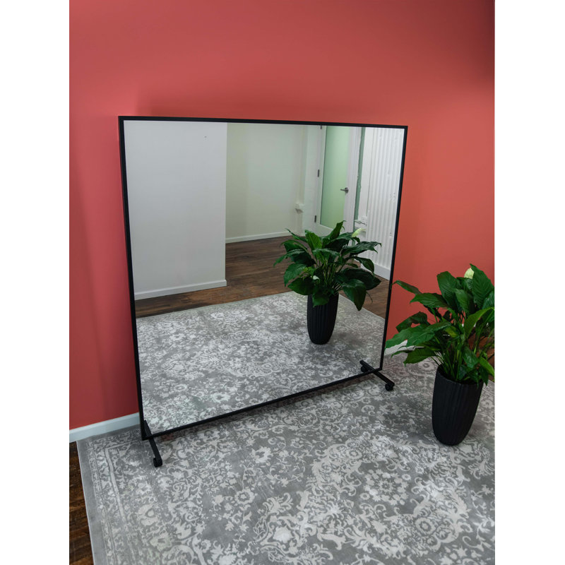 LiteMirror with Wood Frame and Rolling Stands, 84" x 48"