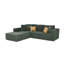 Canapé modulaire entièrement rembourré en velours côtelé avec repose-pieds mobile - aucun assemblage requis-1242367002