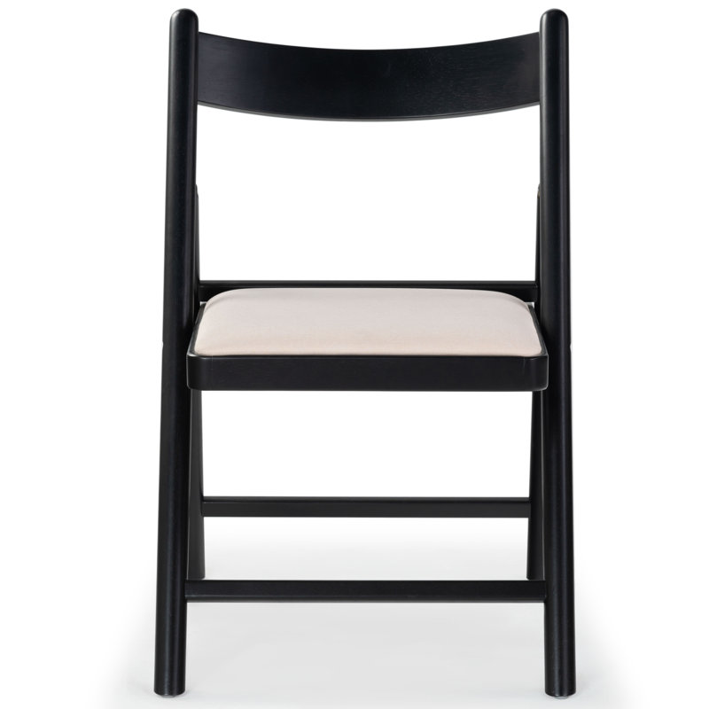 JACIE LINEN SEAT FOLDING CHAIR, Black