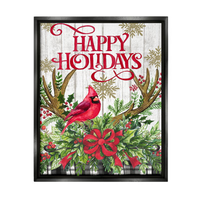 Happy Holidays Cardinal Floater Frame by Elena Vladykina rep. Levison Designs