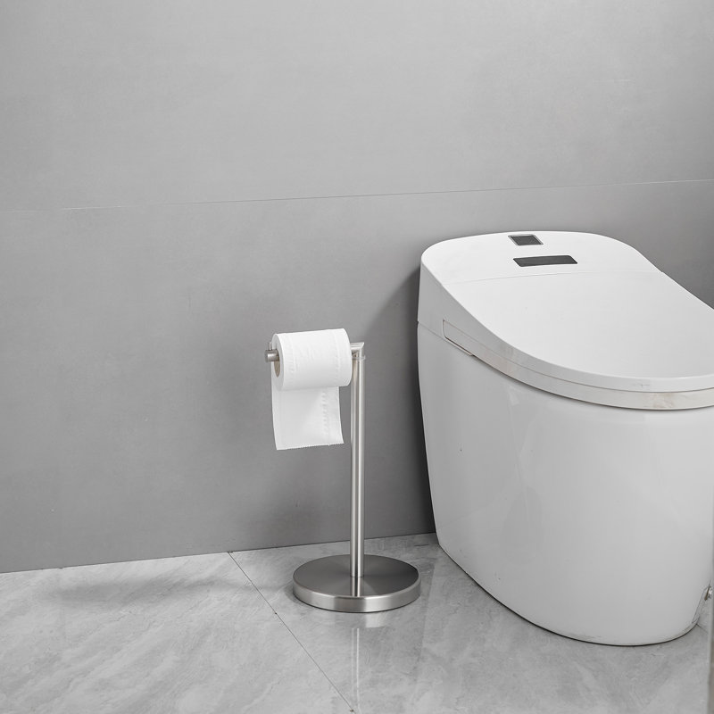 Porte-papier hygiénique sur pied, Nickel brossé