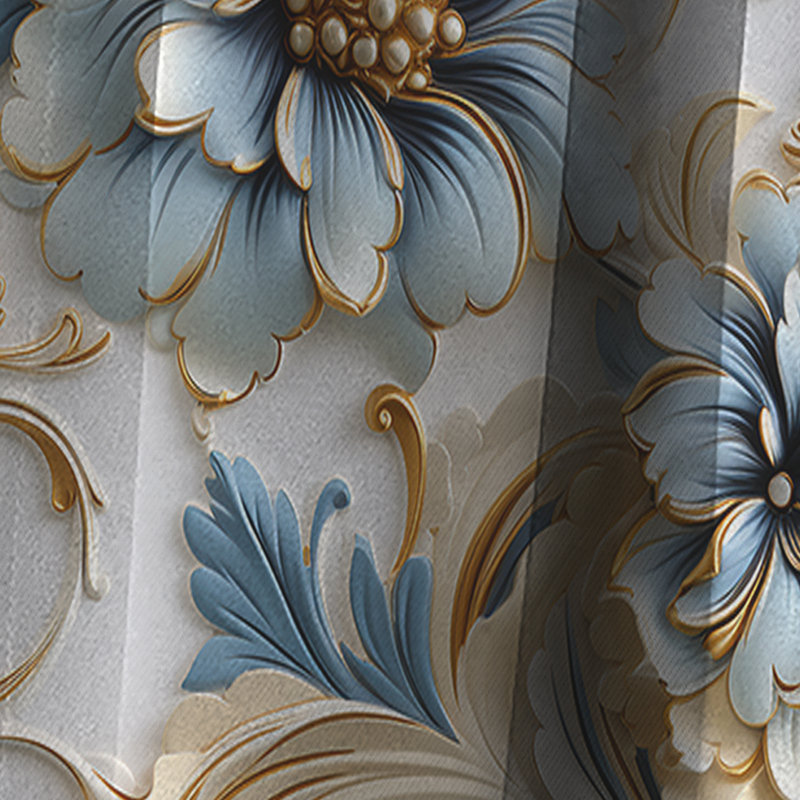 Vintage Ornamental Frames Victorian Pattern II - Damask Blackout Curtain - 1 Panels, 52" W x 95" L