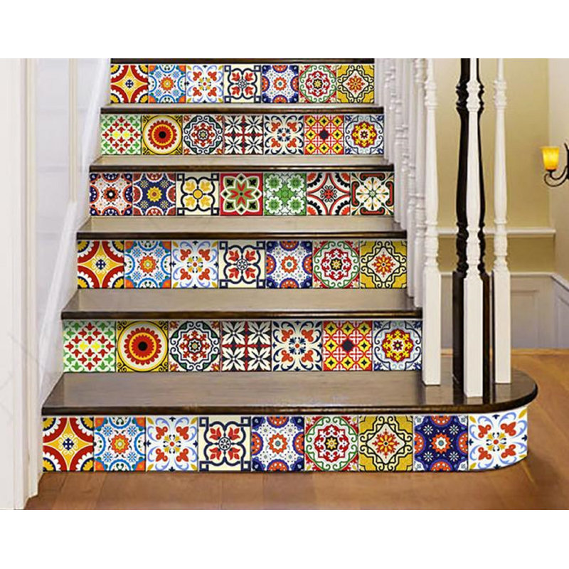 Ensemble de carrelage mosaïque auto-adhésif en vinyle 7 po x 7 po