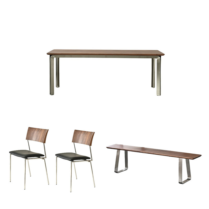 High quality solid wood table set, 29.52"H x 62.99"L x 33.46"W