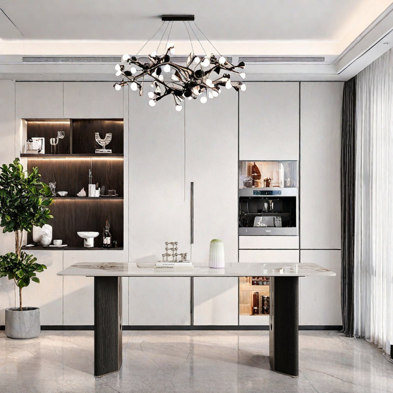 Luxurious and high-end rectangular dining table, 29.52”H x 78.74”L x 31.49”W