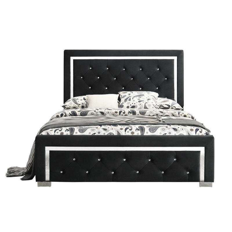 Ozora Upholstered Bed, Double (4'6), Black