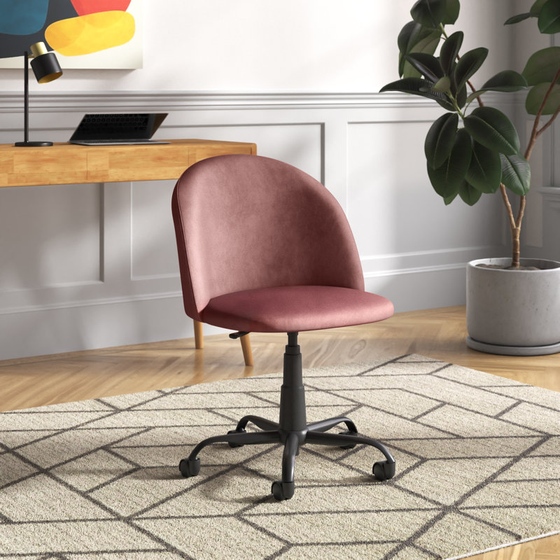 Leontion Velvet Office Chair, Pink