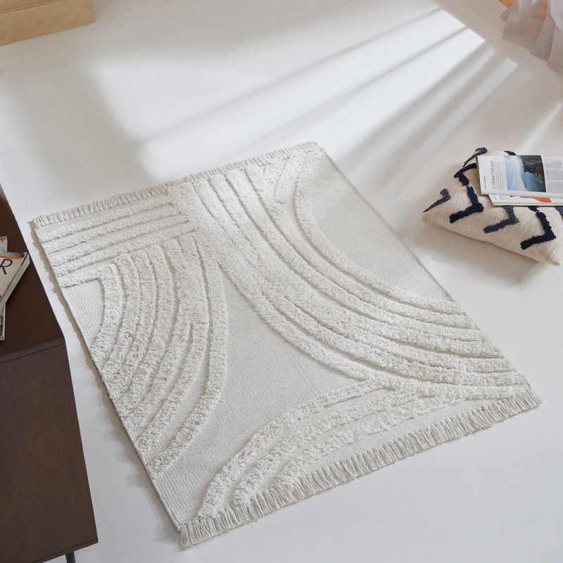 Caiddie Cotton Abstract Indoor Rug, Rectangle 5' x 7'