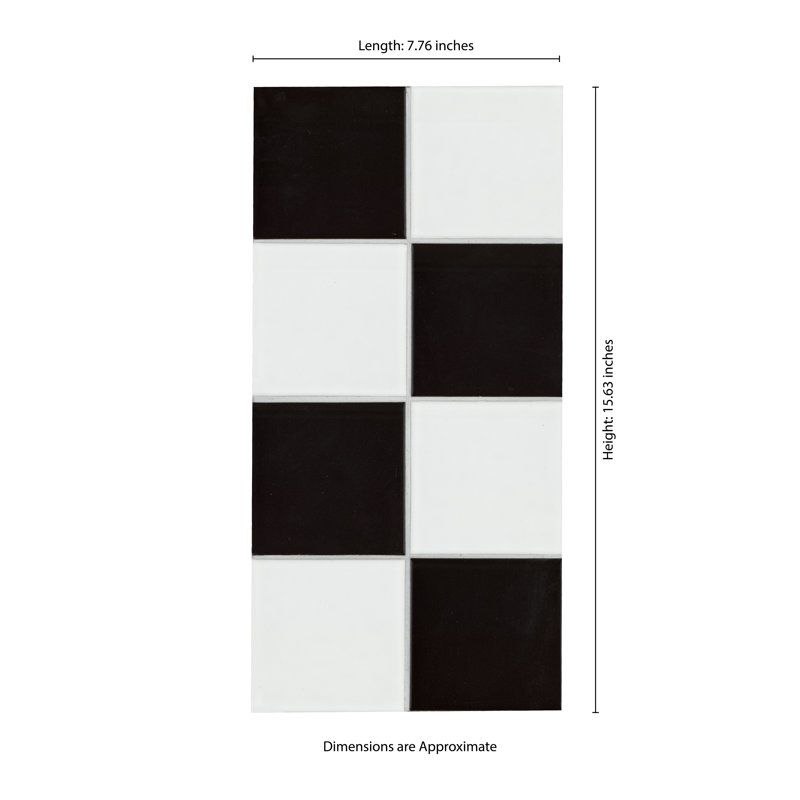 Carreau de mosaïque de plancher et de mur en porcelaine mate 8 po x 16 po Domino