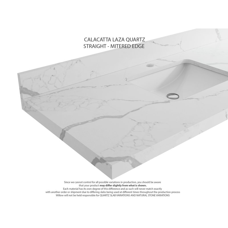 Malibu 42'' Natural Mango Wood Bathroom Vanity with Quartz Top