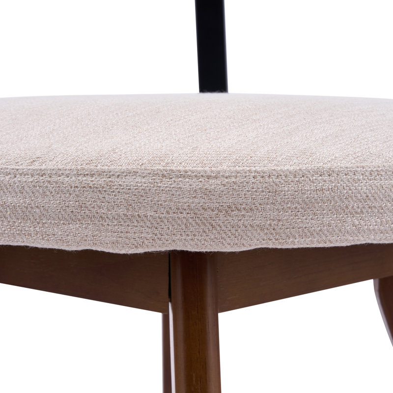 Chaises de salle à manger rembourrées Skara, 4, Coussin beige / structure en noyer