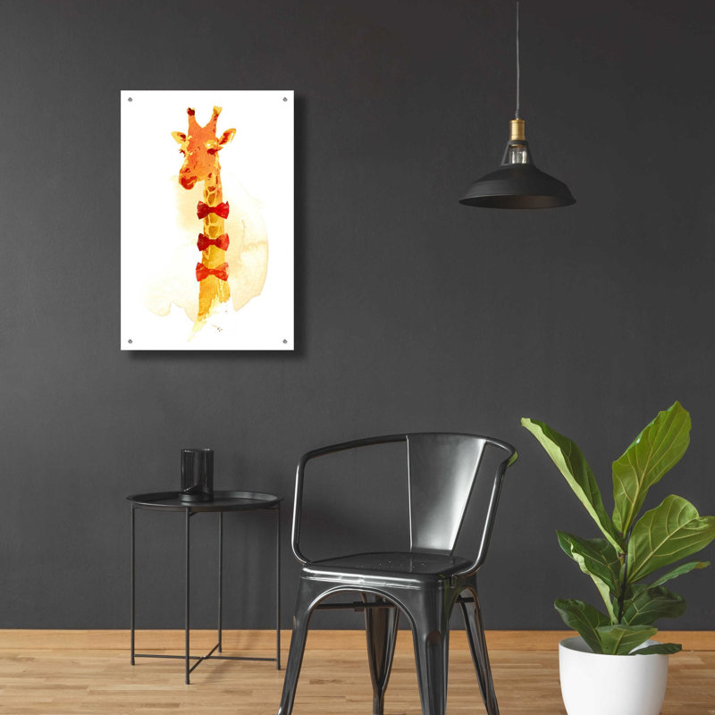 «Elegant Giraffe» par Robert Farkas, art mural en verre acrylique, H 36 po x l 24 po x P 0,2 po