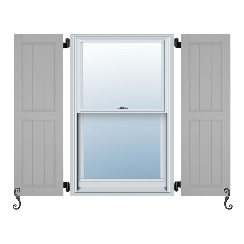Paire de volets et de lattes Atlantic, Gris Chelsea, 13 po, 25 po
