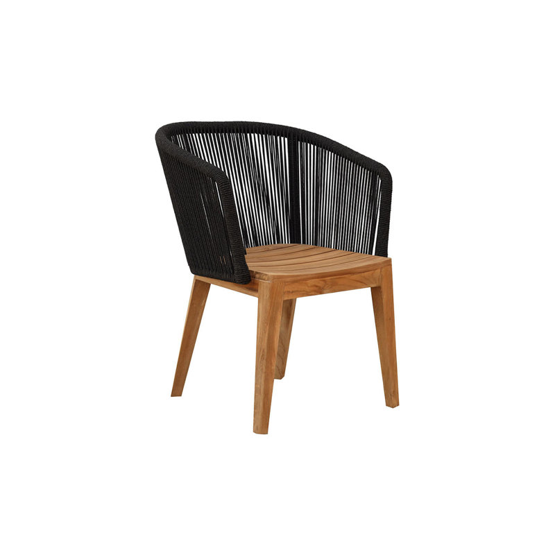 Westlake Outdoor Teak Dining Armchair, Black