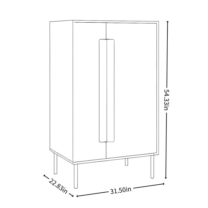 Armoire simple et légère en bois massif de luxe, Blanc