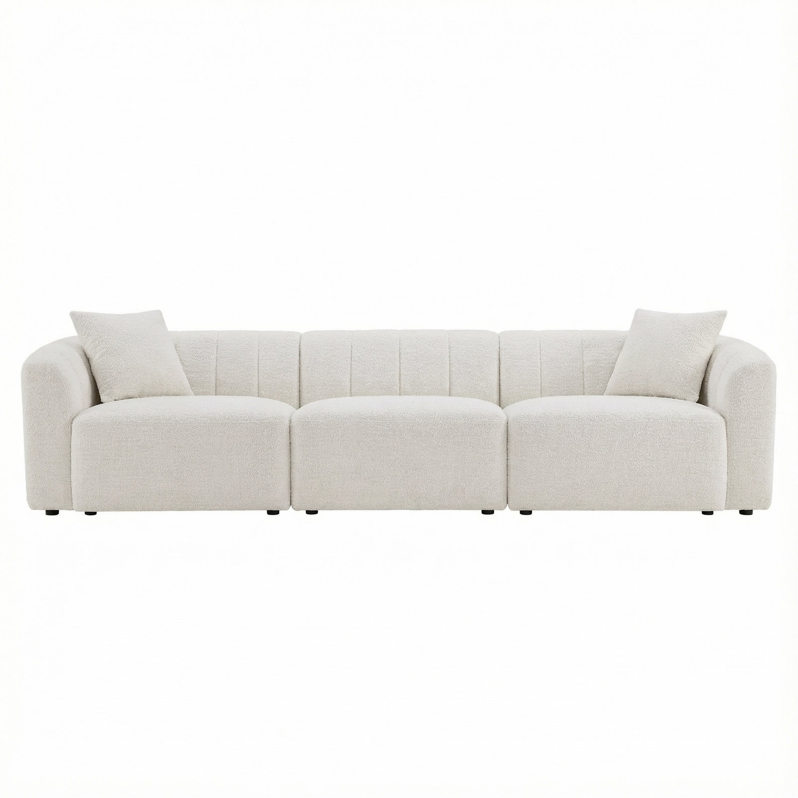 Augustine 122" Linen Modular Sofa, Merino Pearl Performance Boucle