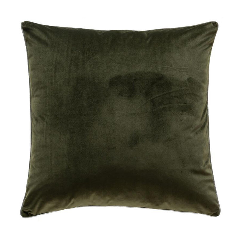 Noah Square Pillow Cover & Insert, Green/Silver
