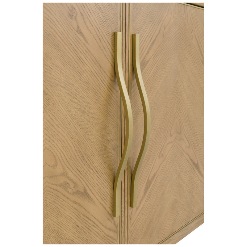 Maxwell 80'' W Solid Wood Credenza, Sunlit Oak