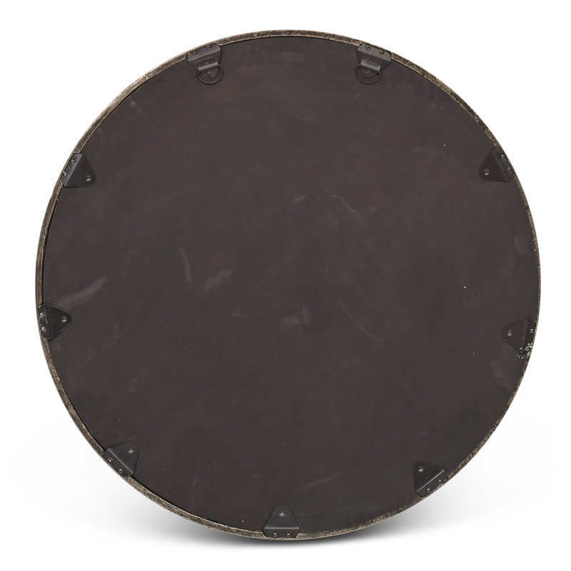 Samar Round Mirror, 39" H x 39" W, Raw Bronze