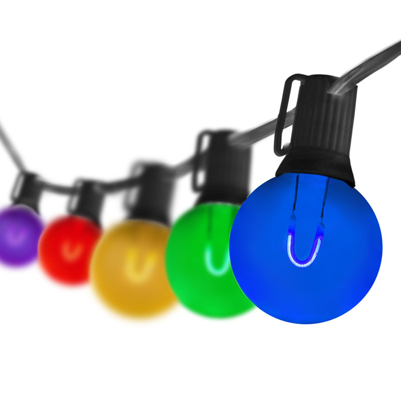Boroughbridge 10' 10-Light Flexible Filament LED Shatterproof String Lights (End to End Connectable), White, Multicolor