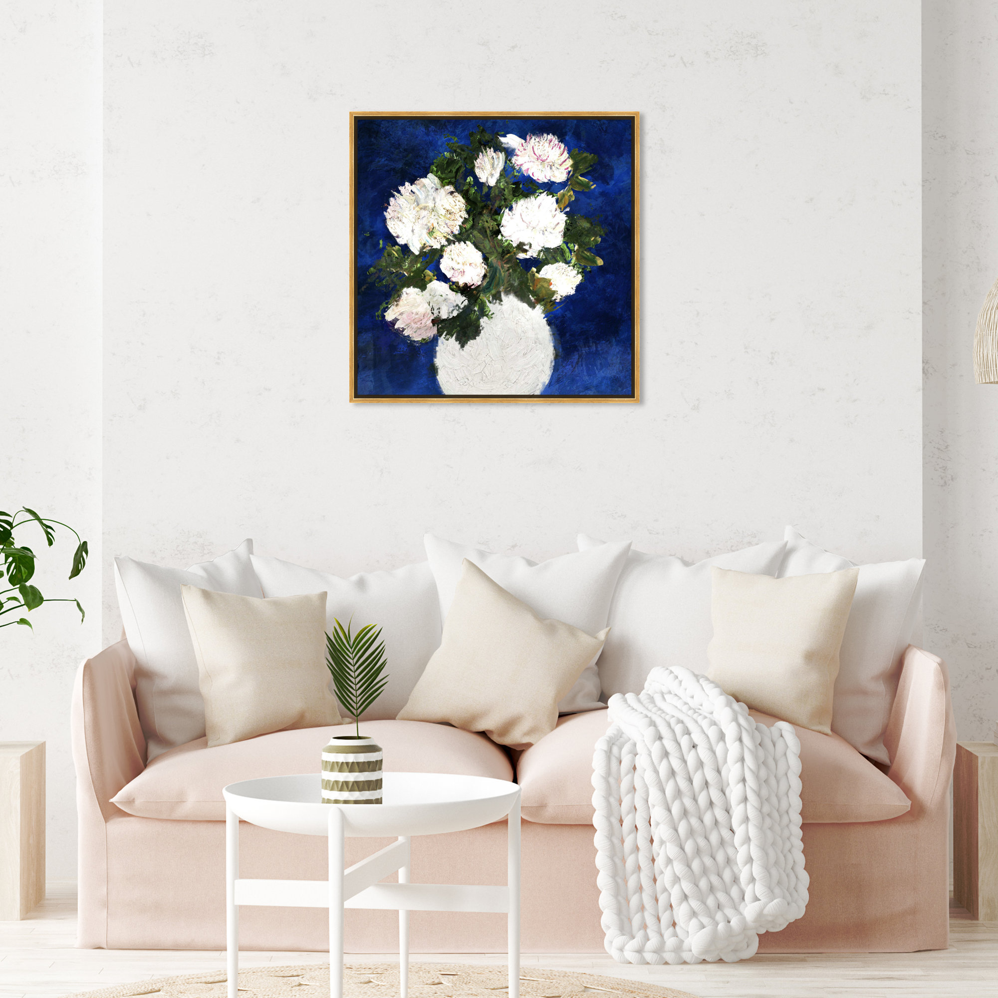 Dripping Roses, Gold Framed, 31" H x 31" W x 1.5" D