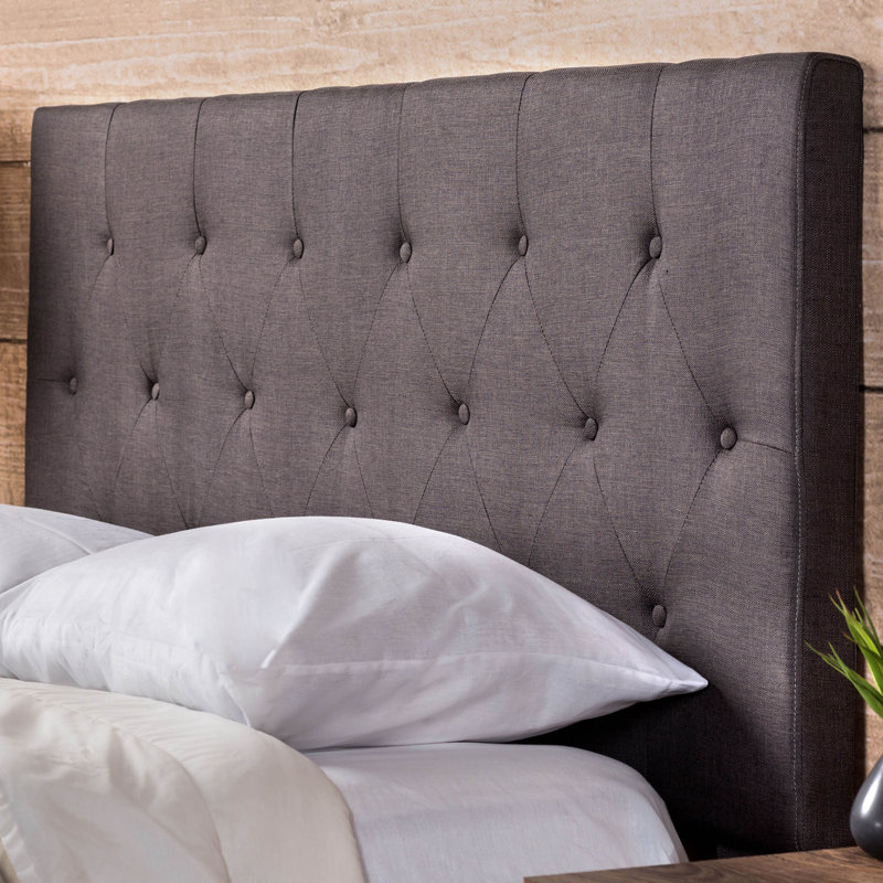 Tussey Tufted Upholstered Low Profile Platform Bed, California King, Gray