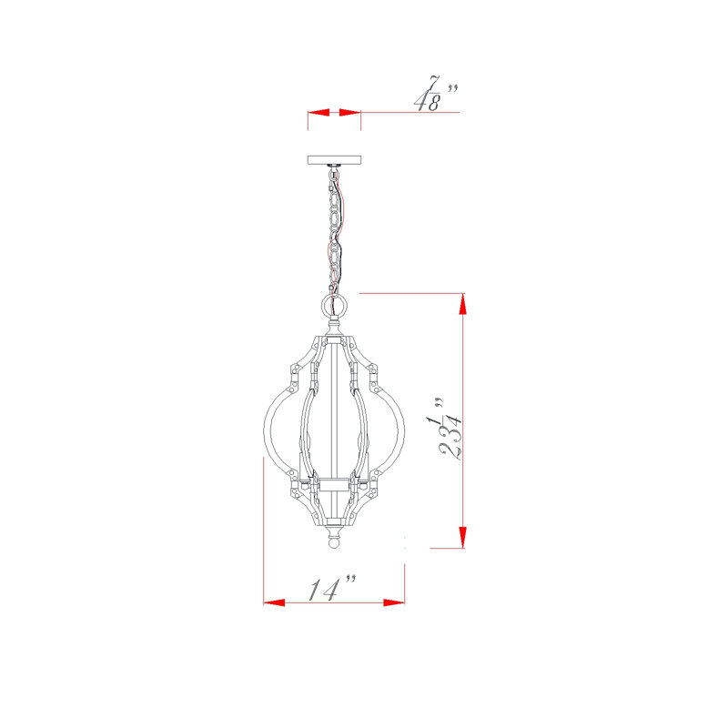 Luminaire suspendu géométrique 3 lumières lanterne Jettie