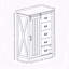 Armoire, ferme moderne, rangement à 5 tiroirs, commode avec porte de grange coulissante, commode haute, commode
