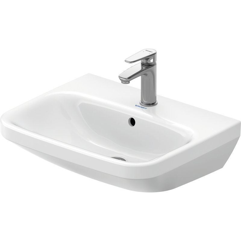 Lavabo de salle de bain mural rectangulaire en céramique avec trop-plein Duravit