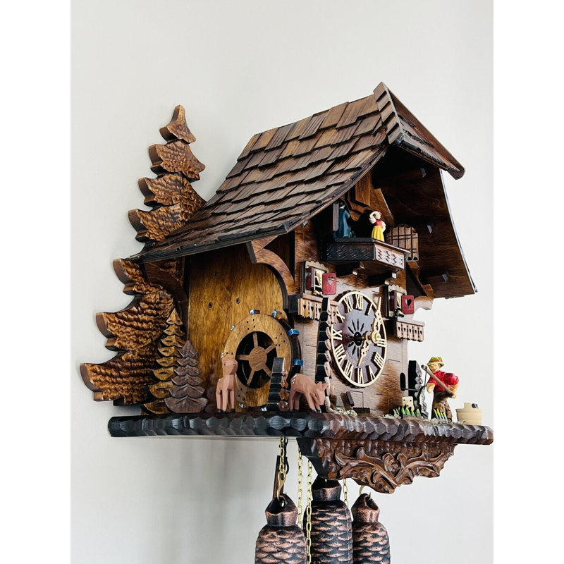  Horloge coucou allemand avec pêcheur