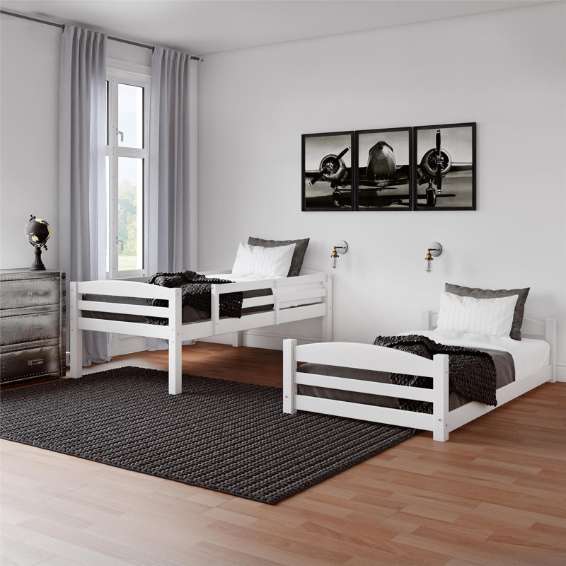 Cvyatko Kids Bunk Bed, Full Over Full, White