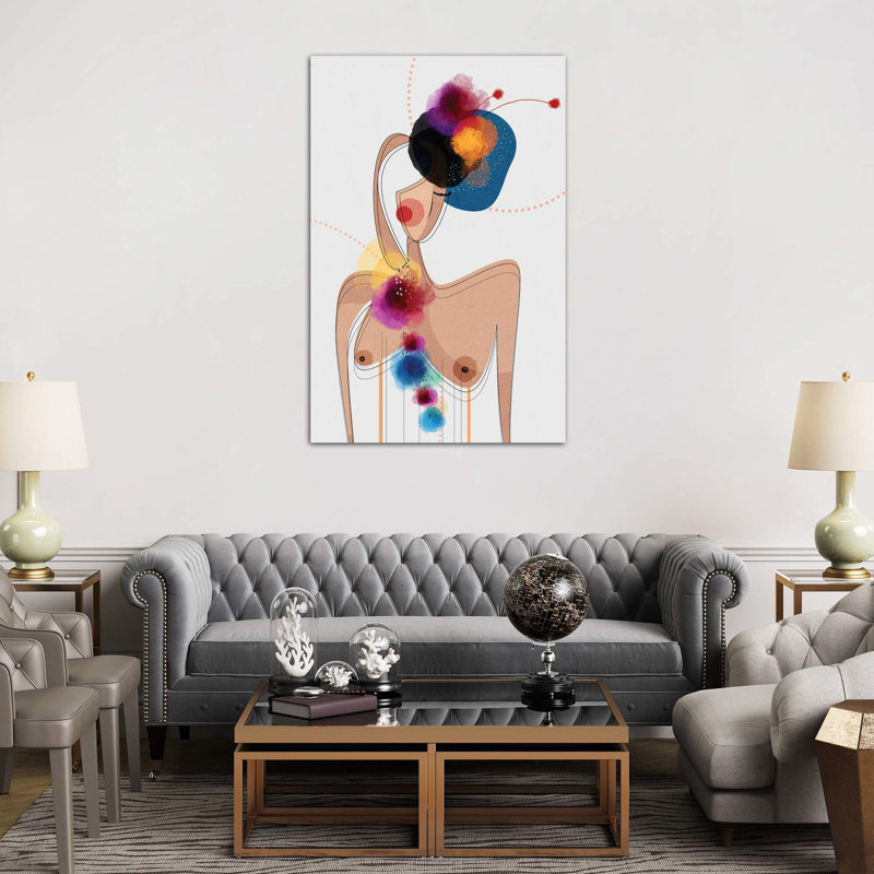 Nude In A Fascinator Hat - Wrapped Canvas Print, 152.5 cm H x 101.5 cm W