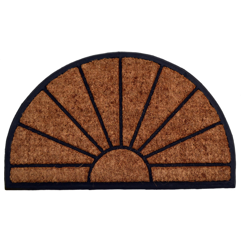 Needville Non-Slip Indoor Doormat, Semi-Circle 1'6" x 2'6"