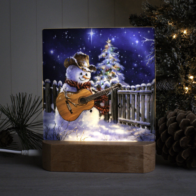 Veilleuse guitare bonhomme de neige