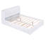 Grand lit plateforme avec rangement et tablettes gigognes, blanc