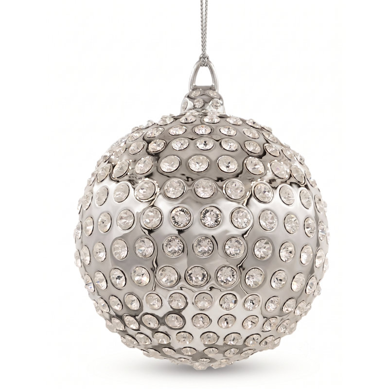 Orbis 4'' Handmade Geometric Metal Ball Ornament, Rhodium