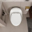 Toilette simple 1,28 po en céramique blanche brillante - forme d'œuf, ignifuge, salle de bain moderne avec forme blanche, chasse d'eau, chasse d'eau