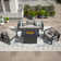 5 - Person Sofa Seating Group With Cushions and Fire Pit Table