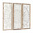 Wood Intricately Carved Floral White Wall Decor with Mandala Design Set
