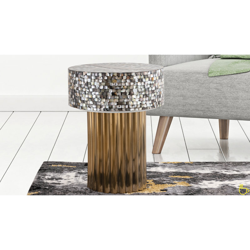 Table de bout avec plateau en nacre