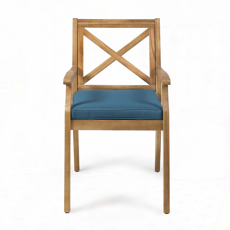 Outdoor Wood Dining Chairs,Club Armchair, Blue