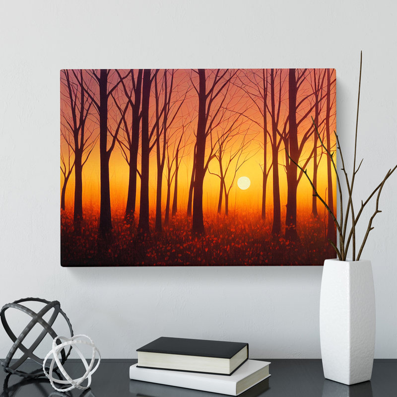 Striking Forest Sunset Vol.3 - Wrapped Canvas Print, 40cm H x 60cm W x 3cm D