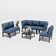 7-Piece Modular Outdoor Metal Conversation Set with Water-Resistant Cushions & Rust-Resistant Frame