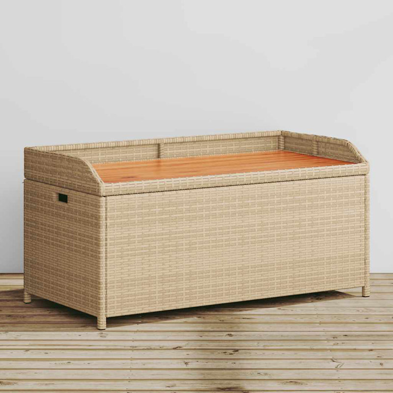 Banc de jardin en acier Agrim, Mélange de beige, H 52 cm x L 100 cm x l 50 cm