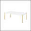 Table basse Otrac au fini blanc et doré, élégante et durable pour les espaces de vie modernes et traditionnels.